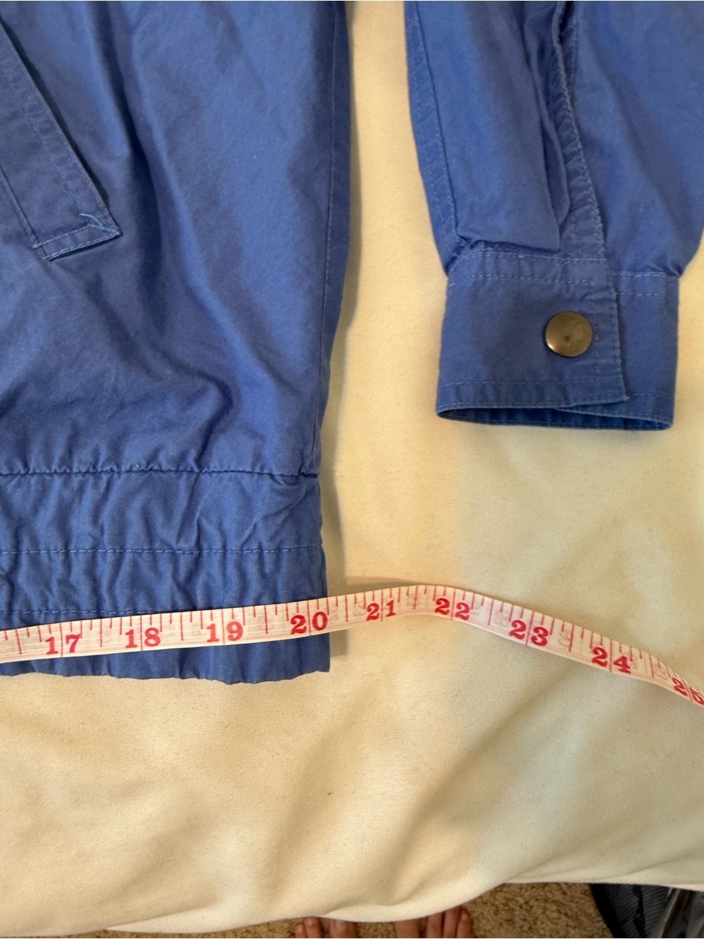 Vintage Mark Scot 100% Cotton Windbreaker Soft Blue Zip Jacket Women’s XL- M fit - Picture 7 of 16